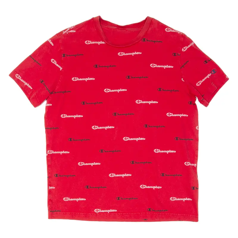 Champion All Over Print Mens T-Shirt Red M 1