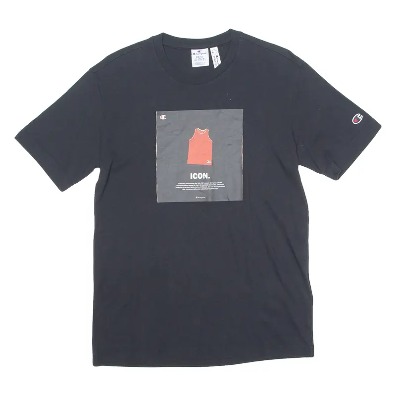 Champion Basketball Mens T-Shirt Black Crew Neck S 1