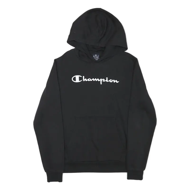Champion Boys Black Pullover Hoodie 2Xl Cotton Blend Classic Logo 1