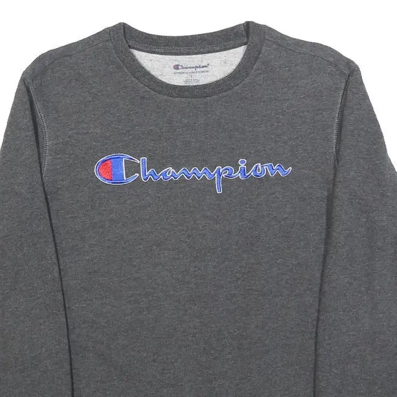 Champion Boys Grey Crew Neck L Cotton Blend Pullover Sweatshirt 2