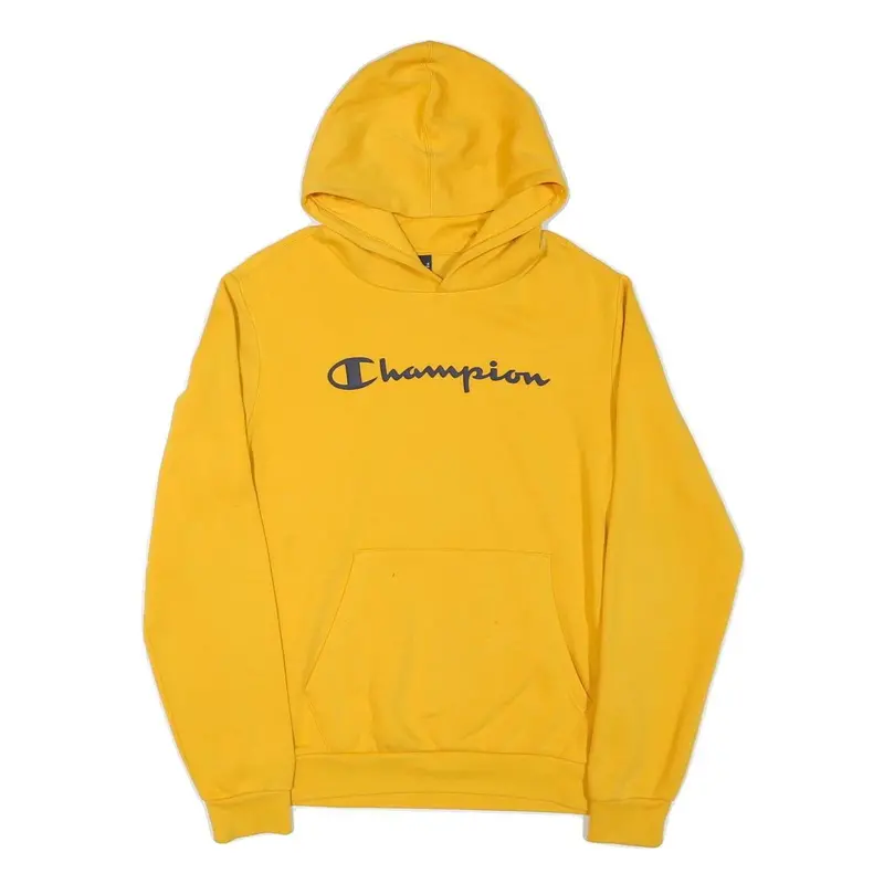 Champion Boys Yellow Hoodie 2Xl Cotton Blend Pullover Sportswear Casual 1
