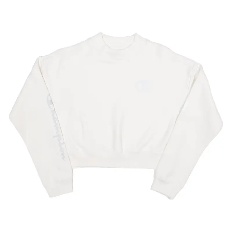 Champion Crop Womens Sweatshirt White S 1
