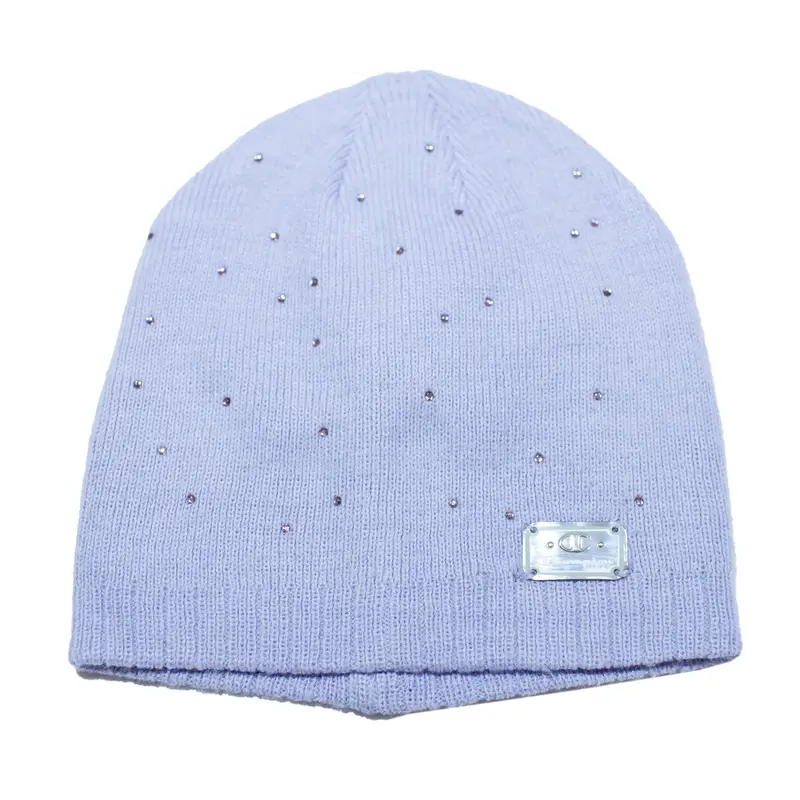 Champion Embellished Rhinestone Beanie Purple Knit Girls One Size 1