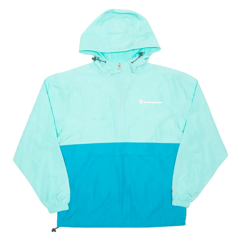 Champion Mens Anorak Jacket Blue Hooded S 1