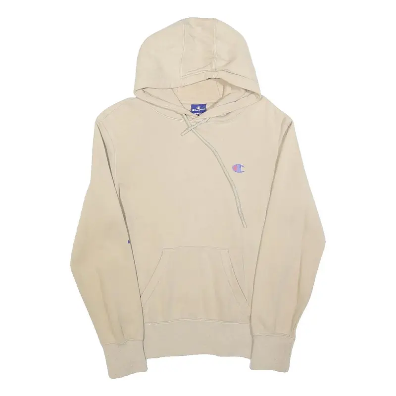Champion Mens Beige Hoodie Xs Champion Logo Pullover Casual Comfort Cotton Blend 1