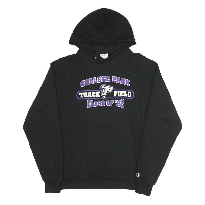 Champion Mens Black College Park Track Field Pullover Hoodie L 1