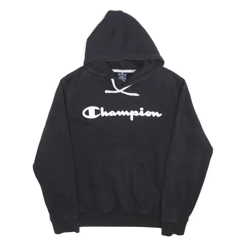Champion Mens Black Hoodie S Classic Pullover Cotton Blend Sport Casual 1