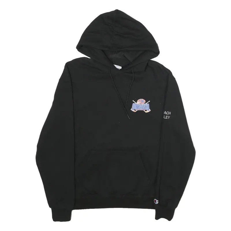 Champion Mens Black Icehawks Pullover Hoodie M Cotton Blend Casual Sportswear 1