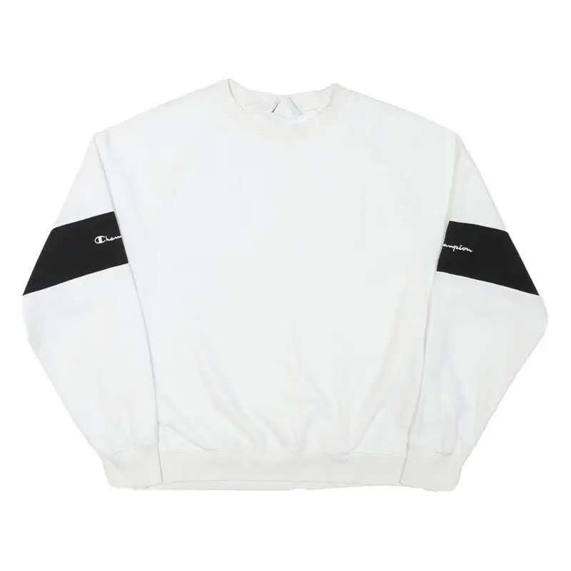 Champion Mens Black Pullover Crew Neck Sweatshirt L Regular Fit Jersey Polyester 1