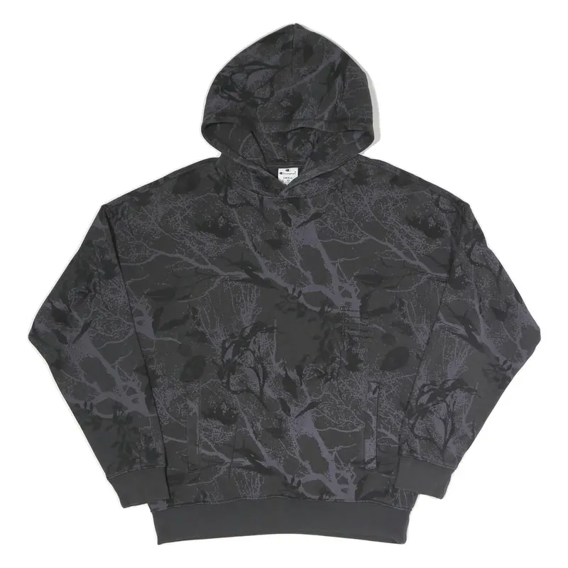 Champion Mens Black Pullover Hoodie S Cotton Blend Casual Streetwear 1