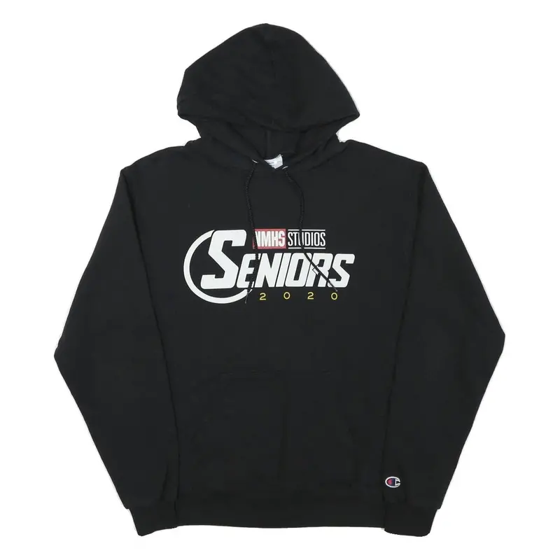 Champion Mens Black Seniors 2020 Pullover Hoodie M Cotton Blend 1