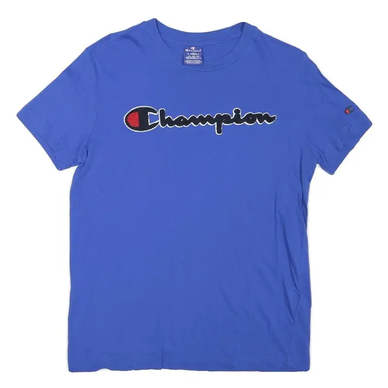 Champion Mens Blue Graphic T-Shirt Xs Short Sleeve Crew Neck Cotton Blend Casual 1