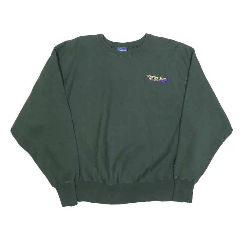 Champion Mens Green Mountain Ridge Grizzlies Crew Neck L Cotton Sweatshirt 1