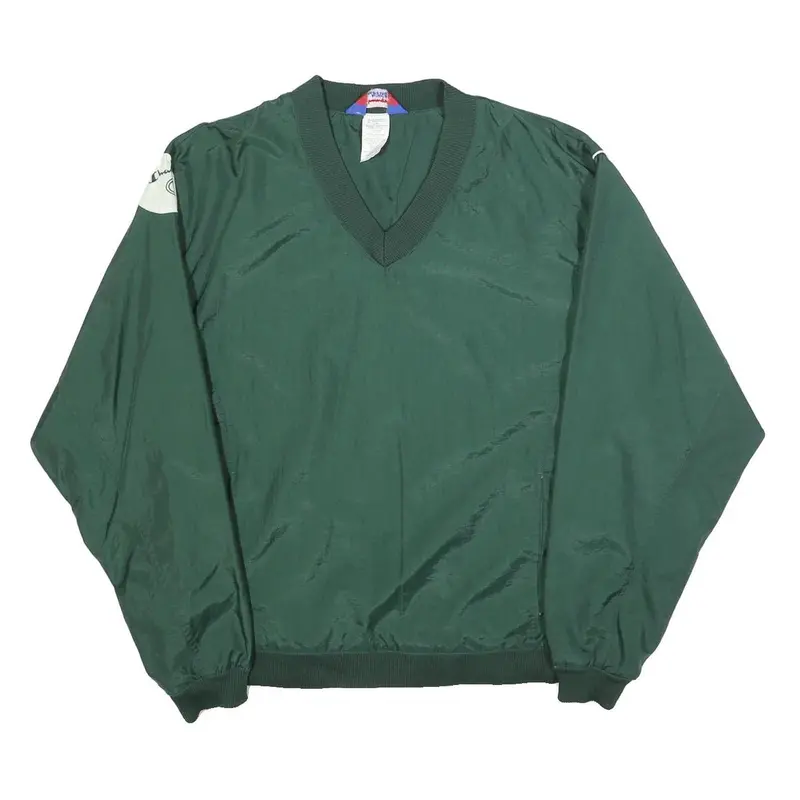 Champion Mens Green Pullover V-Neck Sweatshirt M Lightweight Sportswear 1