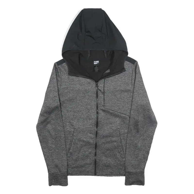 Champion Mens Grey & Black Full Zip Hoodie S Polyester Blend Athletic Jacket 1