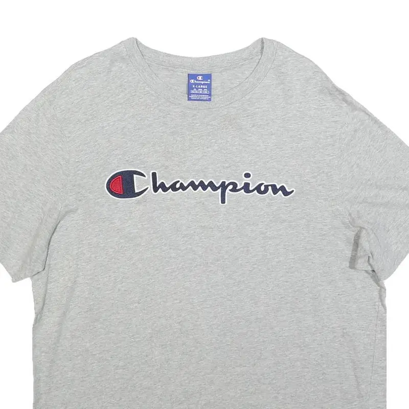 Champion Mens Grey Cotton Blend Graphic T-Shirt Xl Short Sleeve Crew Neck 2