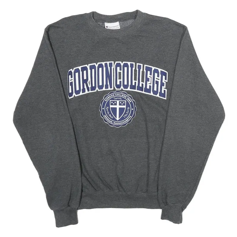 Champion Mens Grey Gordon College Crew Neck S Cotton Blend Sweatshirt 1