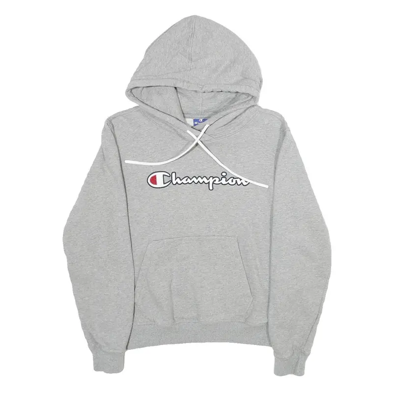 Champion Mens Grey Hoodie M Cotton Blend Pullover Hooded Sweatshirt Casual 1