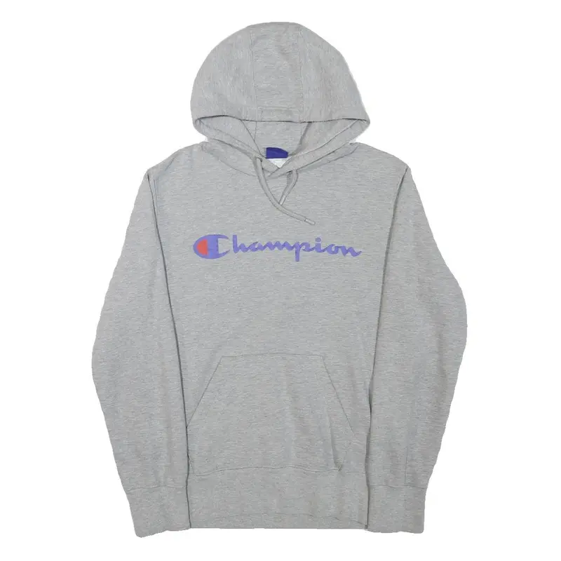 Champion Mens Grey Pullover Hoodie M Classic Logo Cotton Blend 1