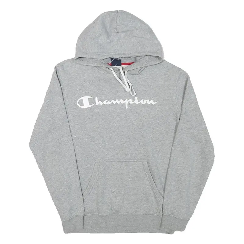 Champion Mens Grey Pullover Hoodie M Cotton Blend Casual Sportswear 1
