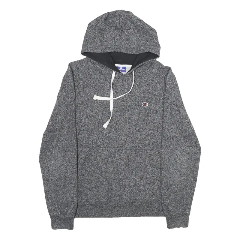 Champion Mens Grey Pullover Hoodie M Cotton Blend Drawstring Casual Wear 1
