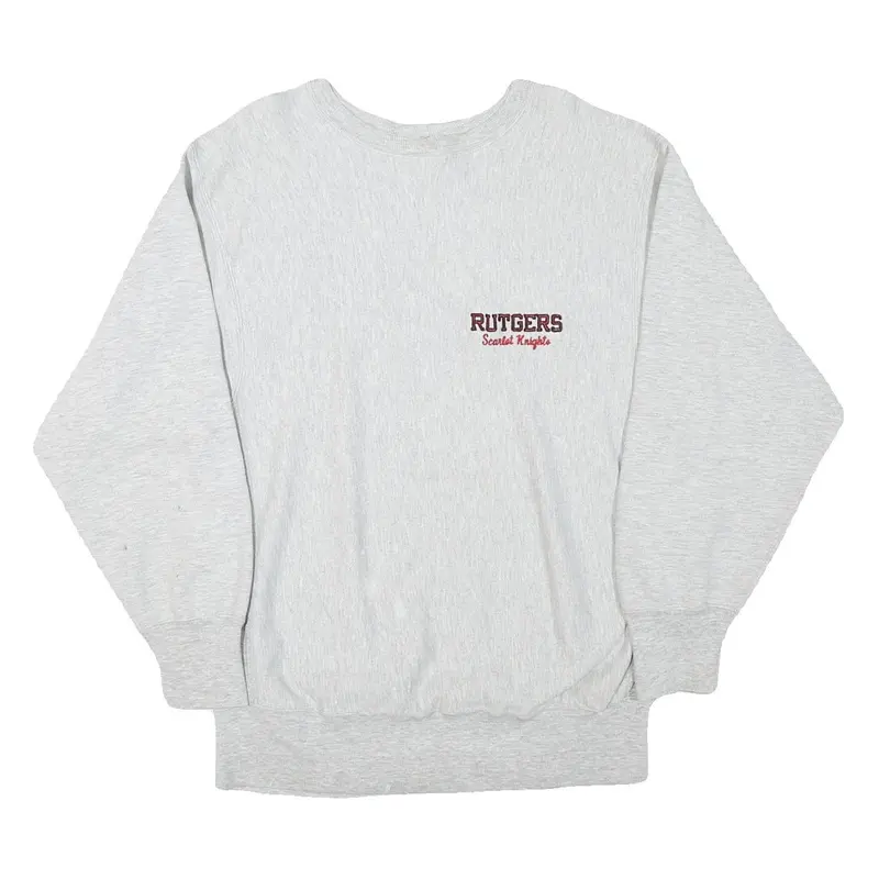 Champion Mens Grey Rutgers Scarlet Knights Crew Neck Xl Cotton Blend Sweatshirt 1