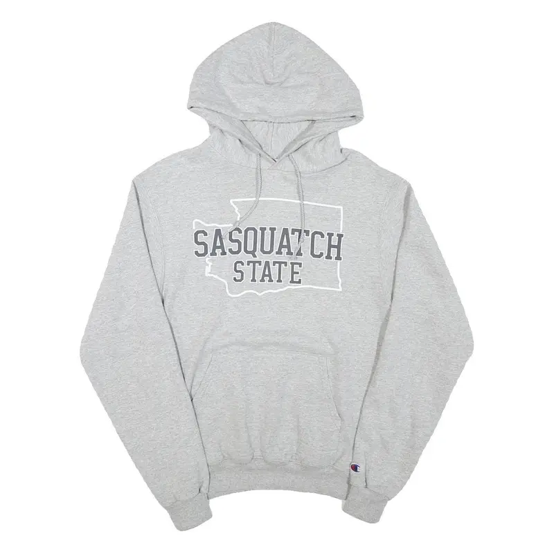 Champion Mens Grey Sasquatch State Pullover Hoodie S Cotton Blend Comfort 1