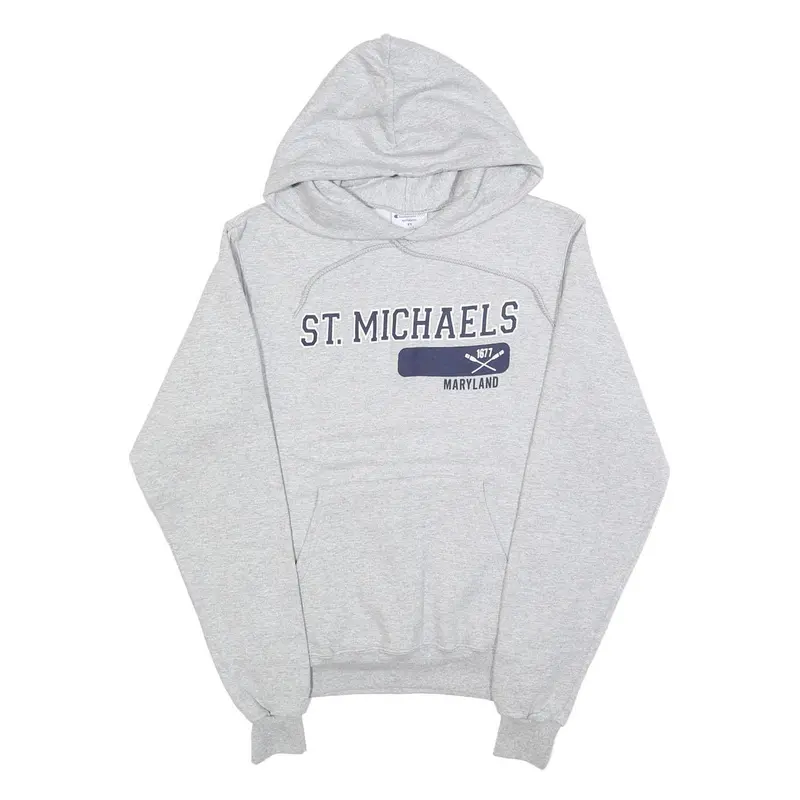 Champion Mens Grey St Michaels Printed Pullover Hoodie Xs Casual Streetwear 1