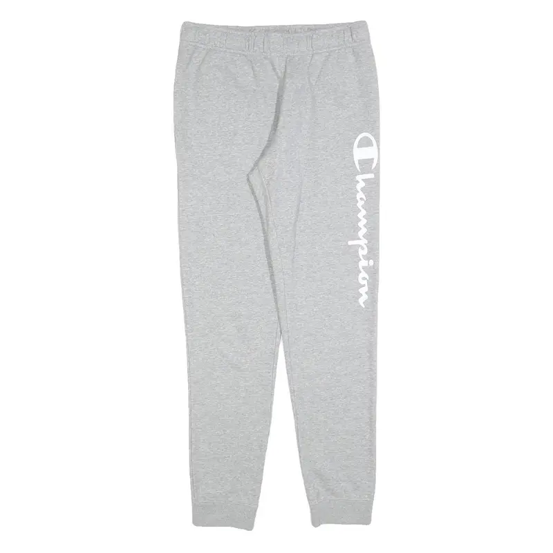 Champion Mens Joggers Grey S W28 L30 Cotton Slim Tapered Logo Print 1