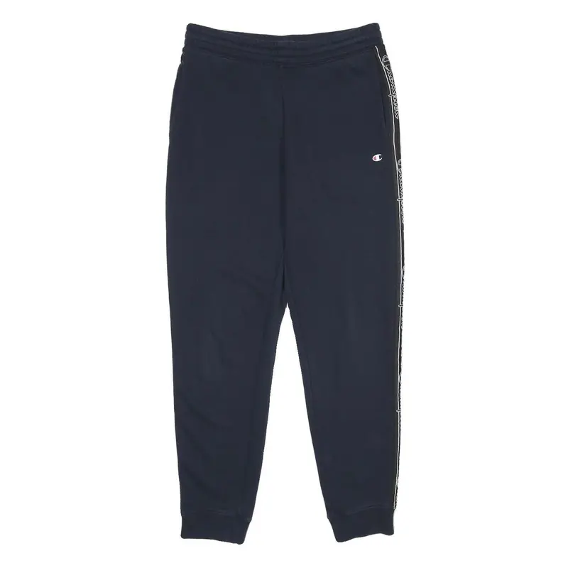 Champion Mens Joggers Navy Blue M W30 L30 Logo Tape Slim Fit 1