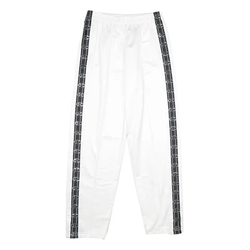 Champion Mens Joggers White & Black S W24 L28 Logo Tape Casual Bottoms 1