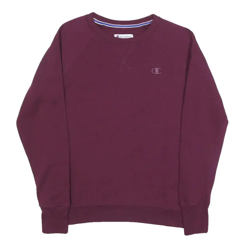 Champion Mens Maroon Crew Neck M Cotton Blend Sweatshirt Pullover 1