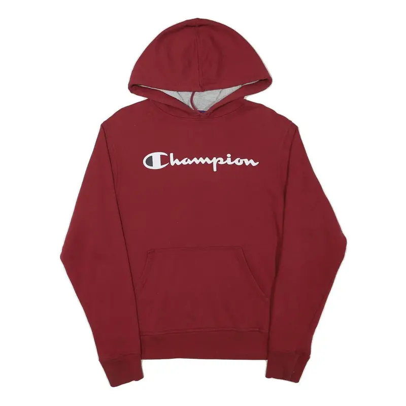 Champion Mens Maroon Hoodie S Cotton Blend Pullover Casual Sportswear 1