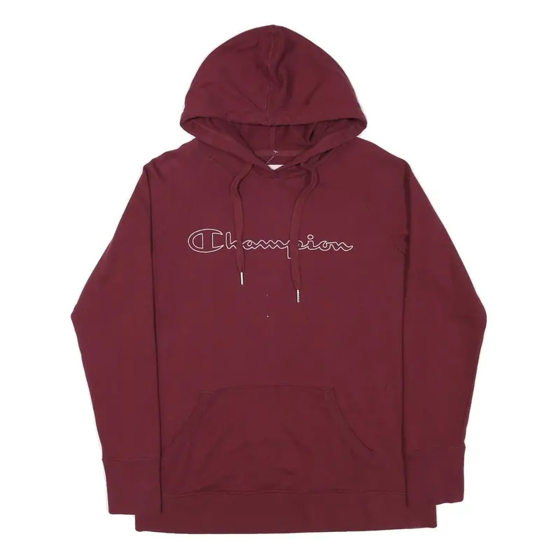 Champion Mens Maroon Pullover Hoodie M Cotton Blend Casual Sweatshirt 1