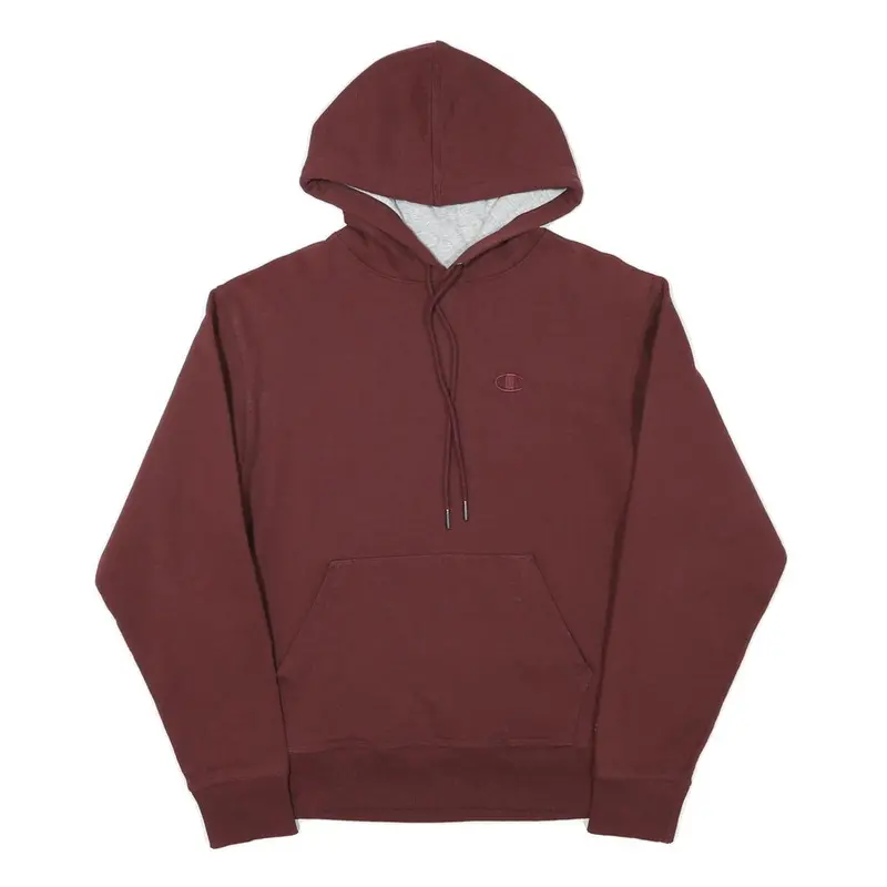 Champion Mens Maroon Pullover Hoodie S Cotton Blend Drawstring Hood Casual 1