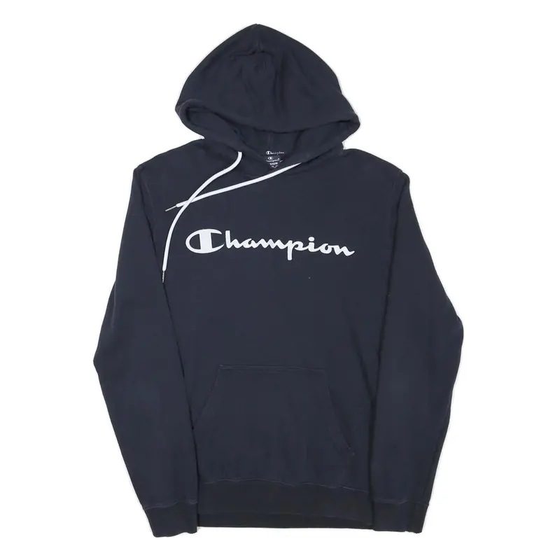 Champion Mens Navy Blue Hoodie M Classic Pullover Cotton Blend Casual 1