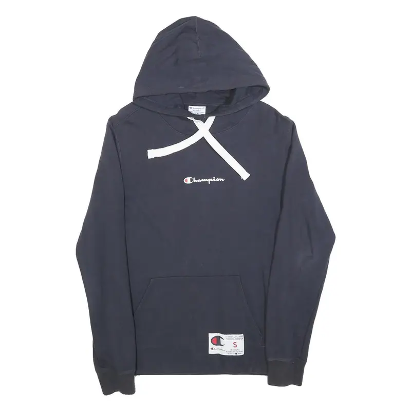 Champion Mens Navy Blue Hoodie S Cotton Blend Classic Pullover Hooded Sweatshirt 1