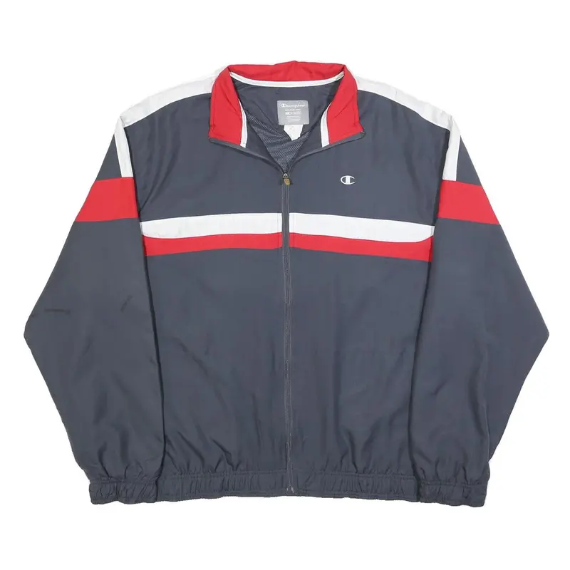 Champion Mens Navy Blue Red & White Zip Jacket Xl Polyester Blend Sportswear 1