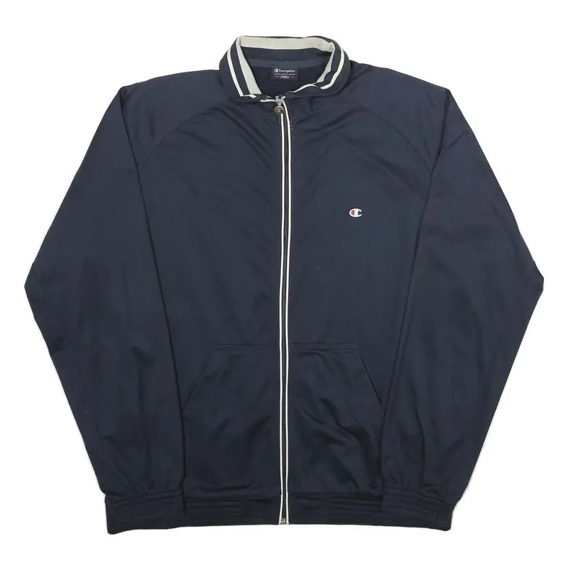 Champion Mens Navy Blue Zip Jacket 2Xl Polyester Sportswear Track Casual 1