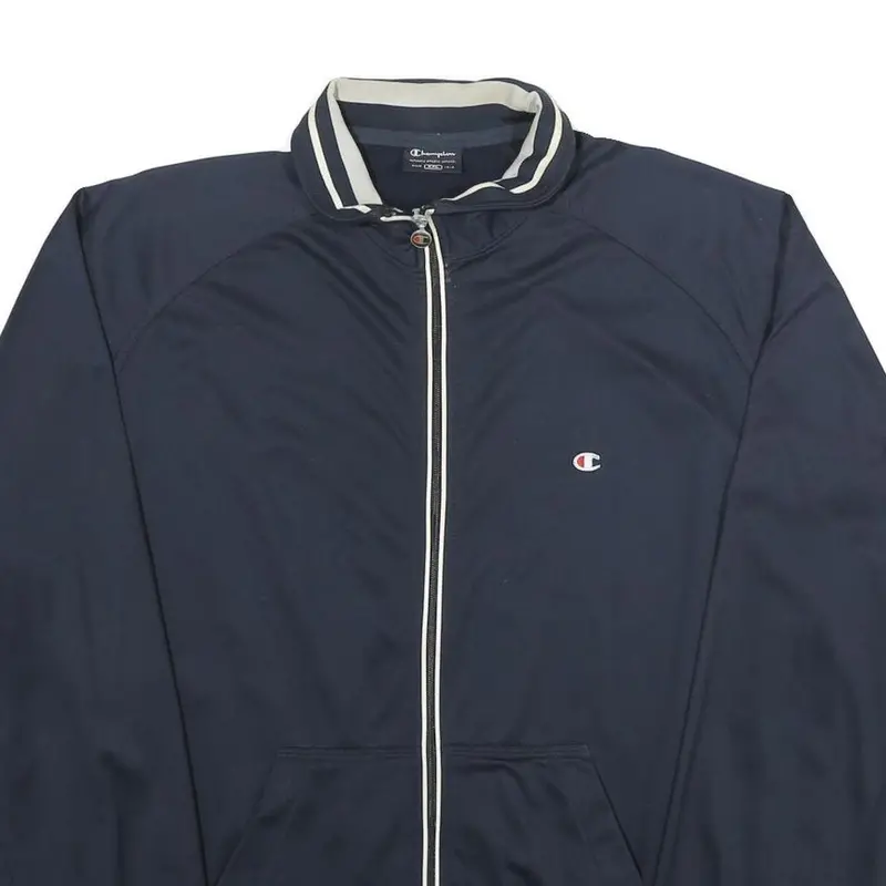 Champion Mens Navy Blue Zip Jacket 2Xl Polyester Sportswear Track Casual 2