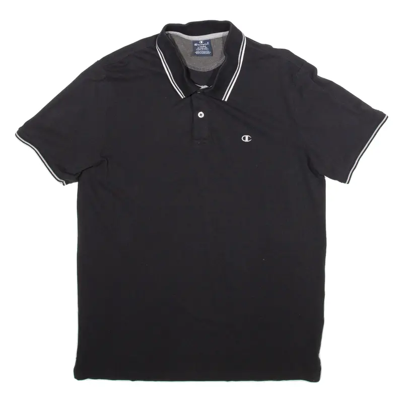 Champion Mens Polo Shirt Black L 1