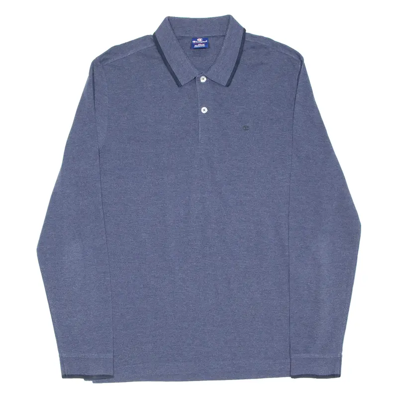 Champion Mens Polo Shirt Blue Long Sleeve Xl 1