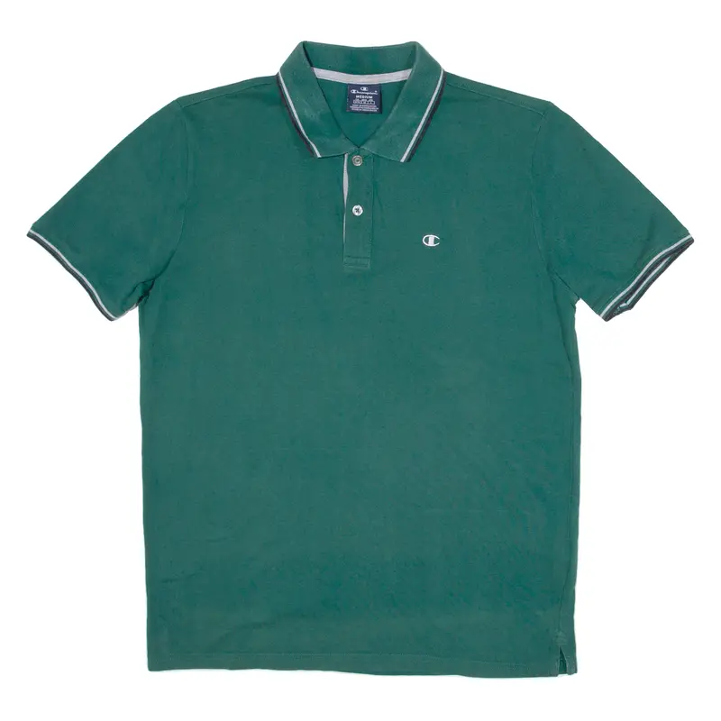 Champion Mens Polo Shirt Green M 1