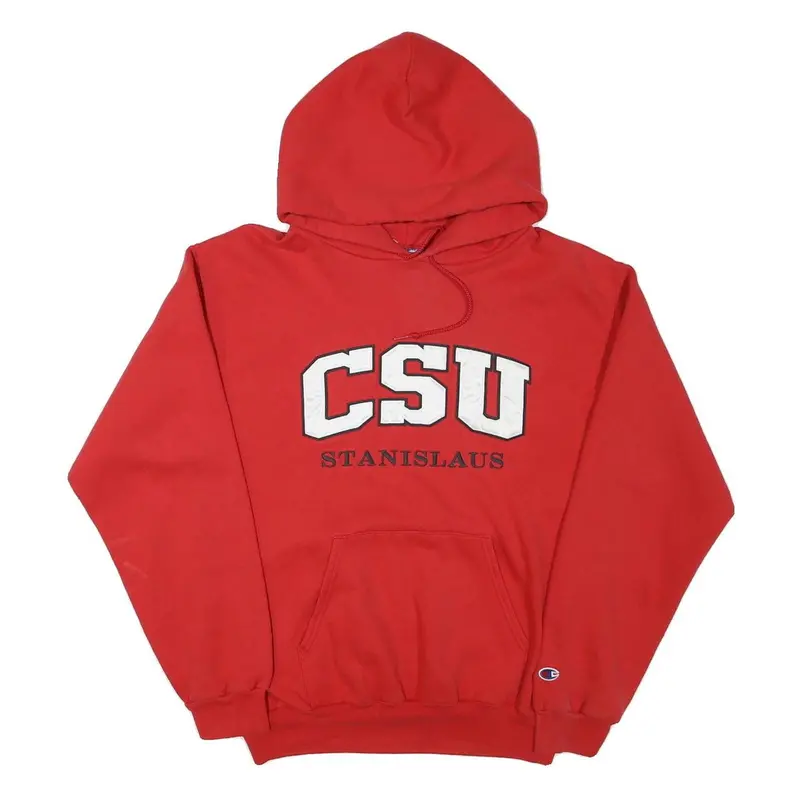 Champion Mens Red Csu Stanislaus Pullover Hoodie M College Logo Sweatshirt 1