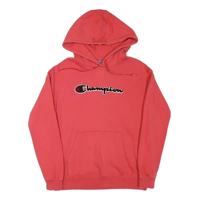 Champion Mens Red Hoodie M Cotton Blend Pullover Sweatshirt 1