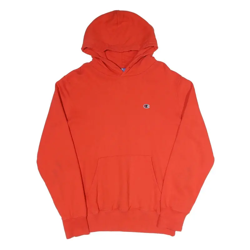 Champion Mens Red Pullover Hoodie L Cotton Blend Classic Logo Sweatshirt 1
