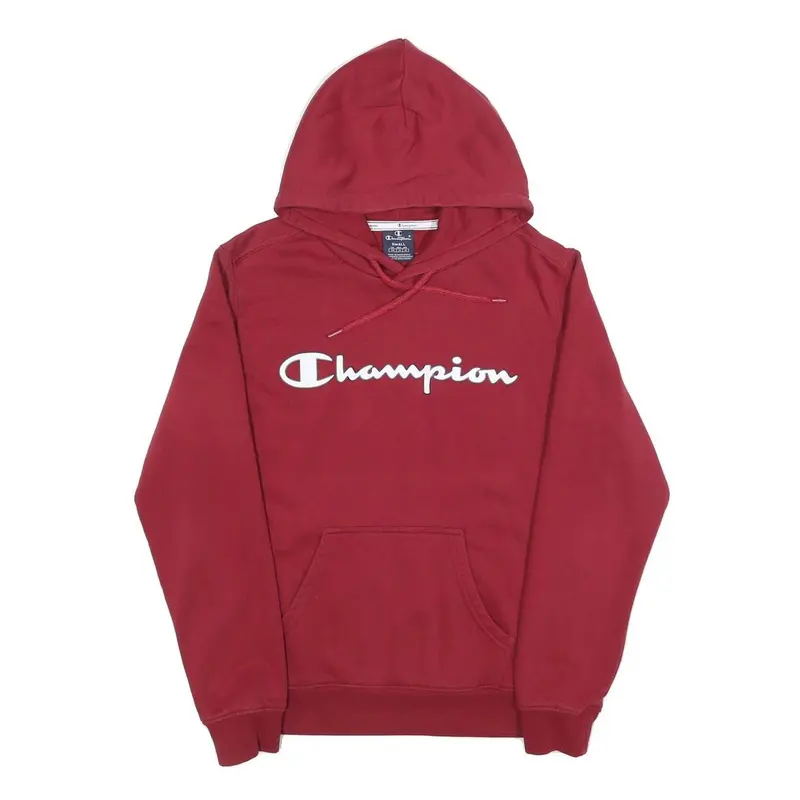 Champion Mens Red Pullover Hoodie S Cotton Blend Casual Sportswear 1