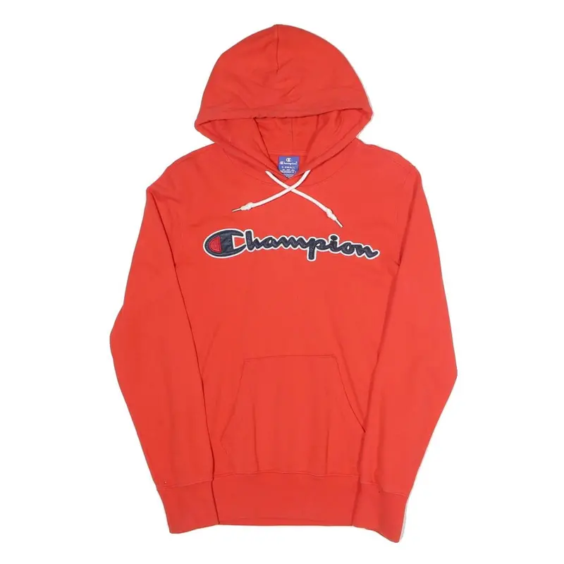 Champion Mens Red Pullover Hoodie Xs Cotton Blend Logo Sweatshirt Casual 1