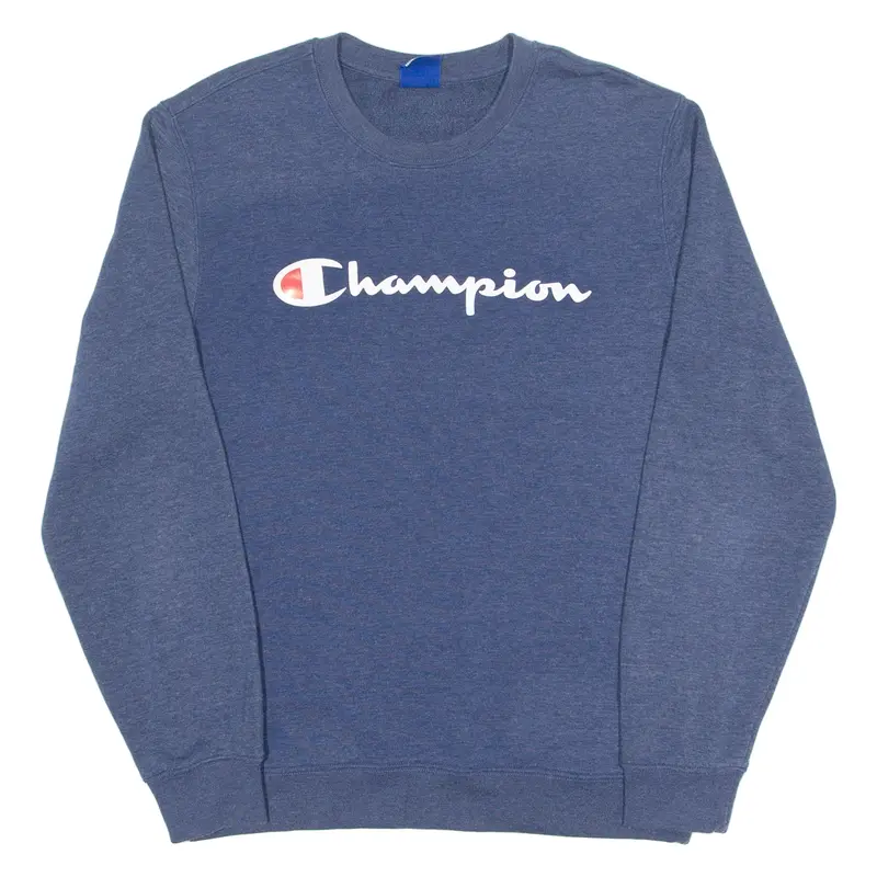 Champion Mens Sweatshirt Blue Crew Neck L 1