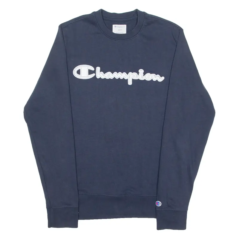 Champion Mens Sweatshirt Blue Crew Neck S 1